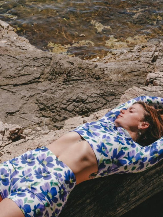 Violet - Long-sleeve Crop Top