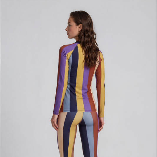 Striped - Women's Long Sleeve Rash Guard