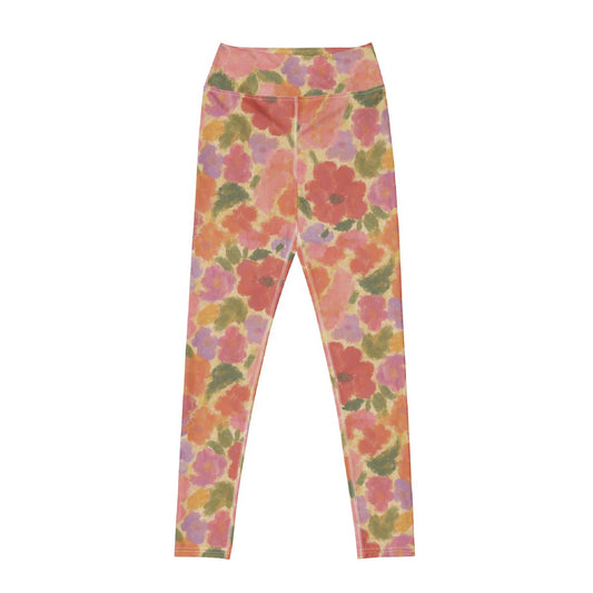 Floral patterned leggings front view