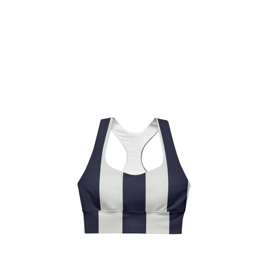 Black and White Striped Sports Bra - Futura Nostalgia Edition
