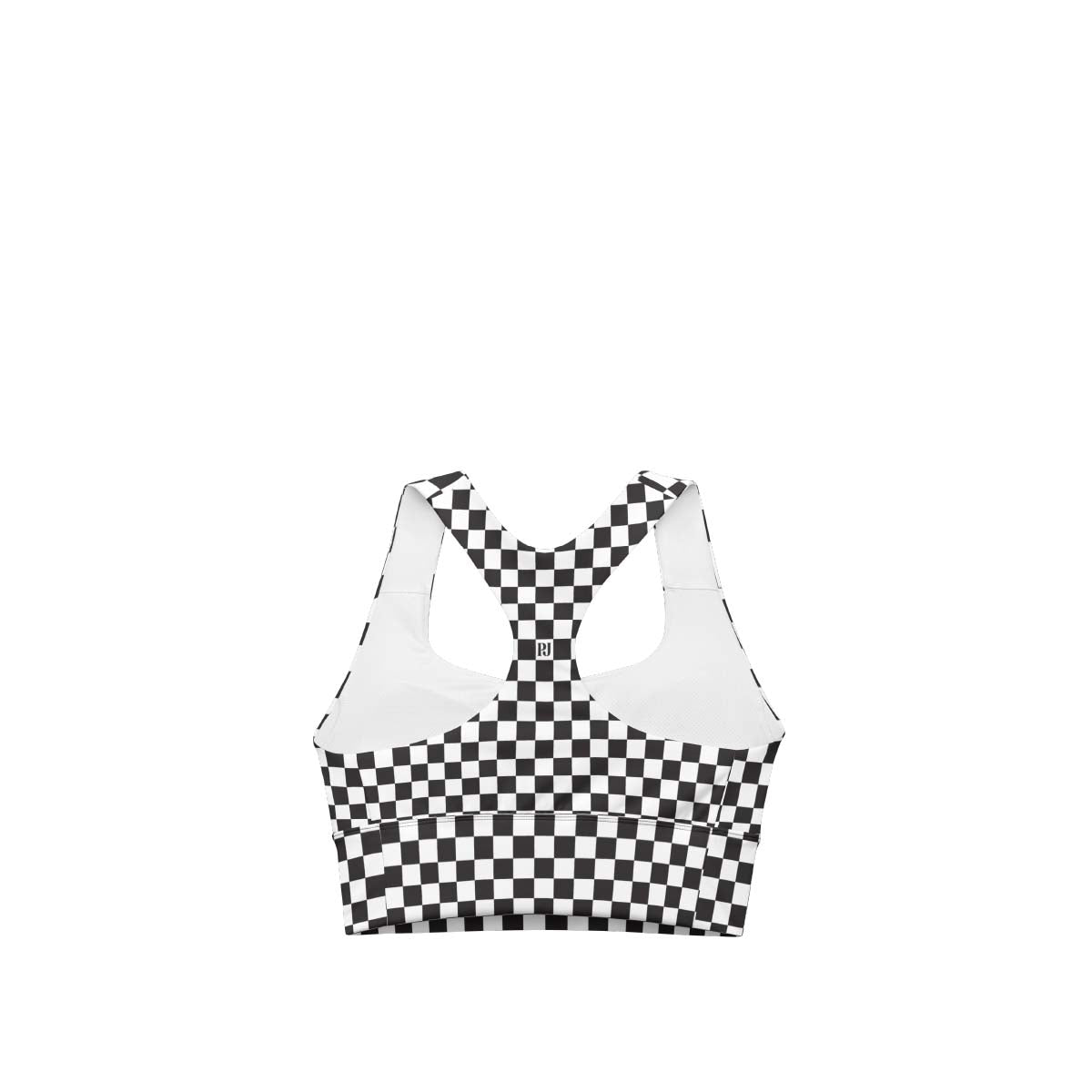 Black and White Checkered Sports Bra - Signature Edition