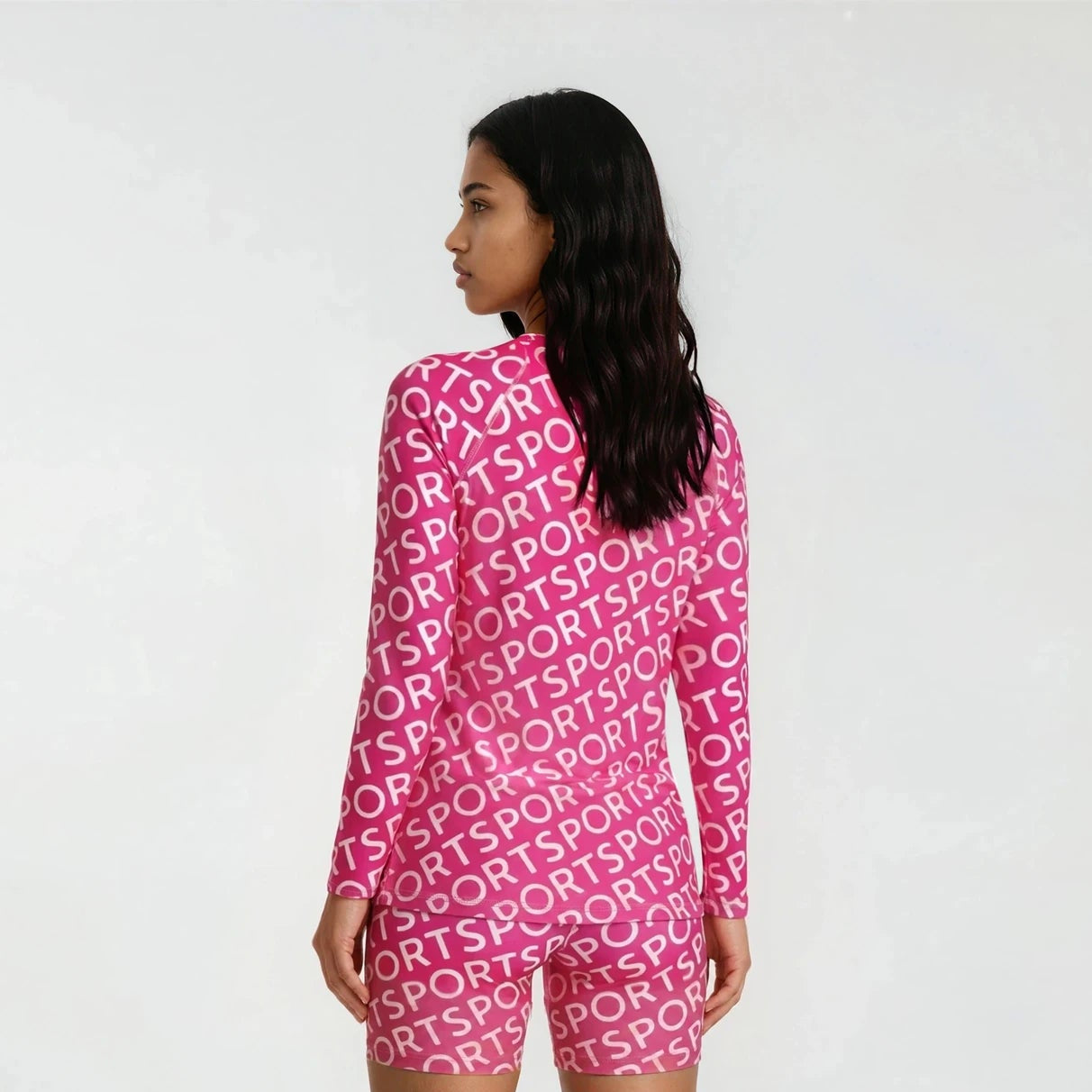 Sporty Pink - Women's Long Sleeve Rash Guard