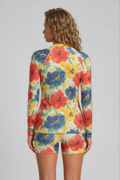 80's Bloom - Women's Long Sleeve Rash Guard