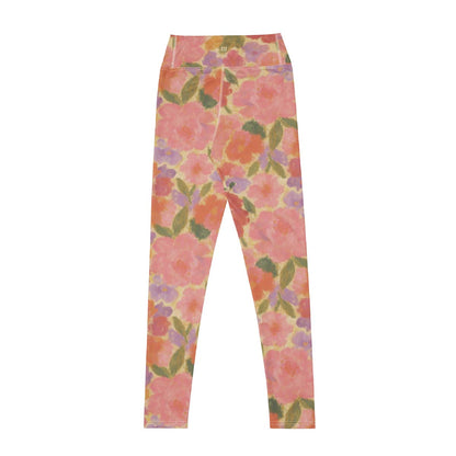 Floral patterned leggings back view