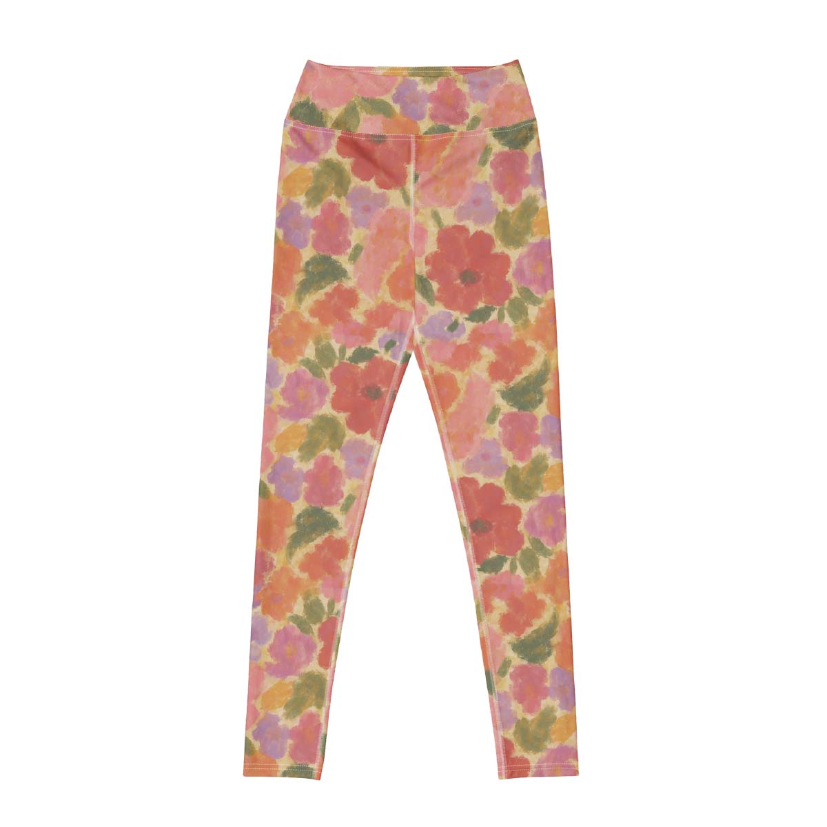 Floral patterned leggings front view