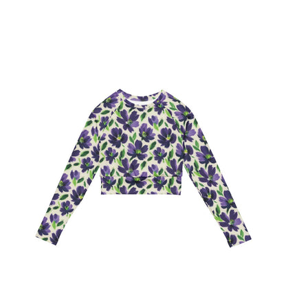 Violet - Long-sleeve Crop Top