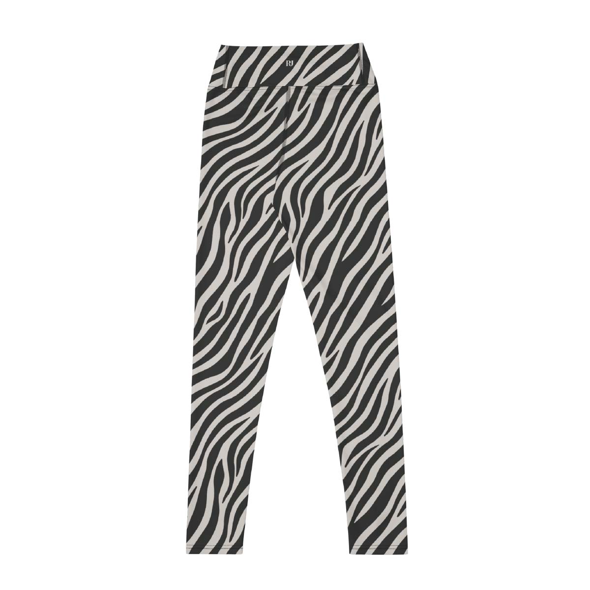 zebra print leggings back view showing high waistband and flattering design