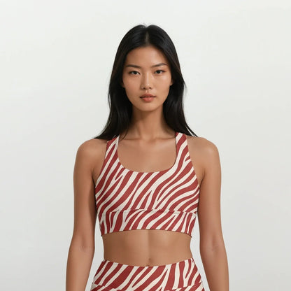 Sports Bra Red Zebra - Untamed Edition