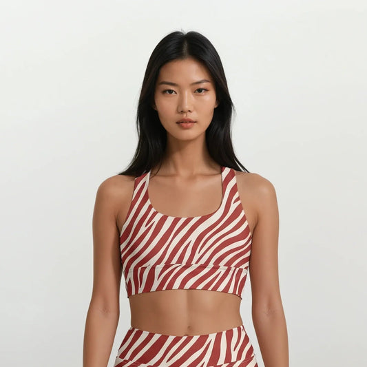 Sports Bra Red Zebra - Untamed Edition